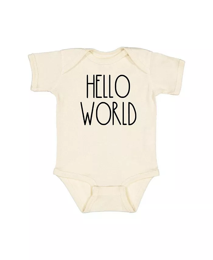 

Боди с коротким рукавом для девочек и мальчиков Hello World Sweet Wink, коричневый/бежевый