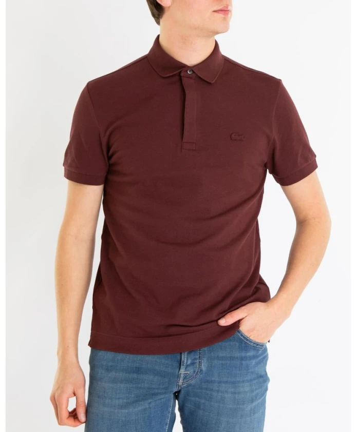 Коричневая рубашка поло, классический стиль. Lacoste, коричневый — фото 4