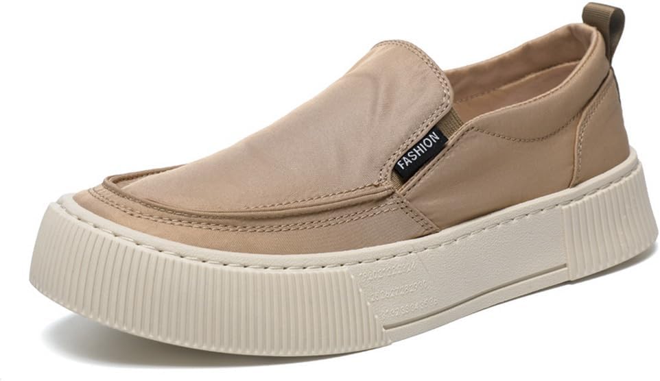 

Мужские модные слипоны, повседневные лоферы на платформе из холста Tazimall, хаки