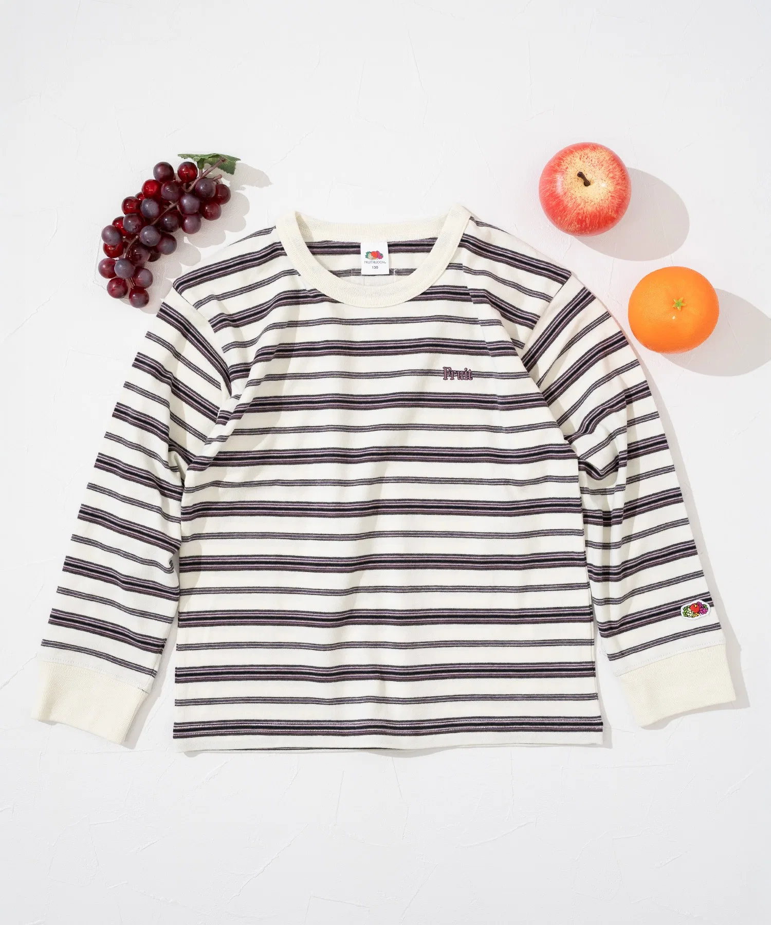 Детская полосатая футболка Fruit Of The Loom, хлопковая, белая