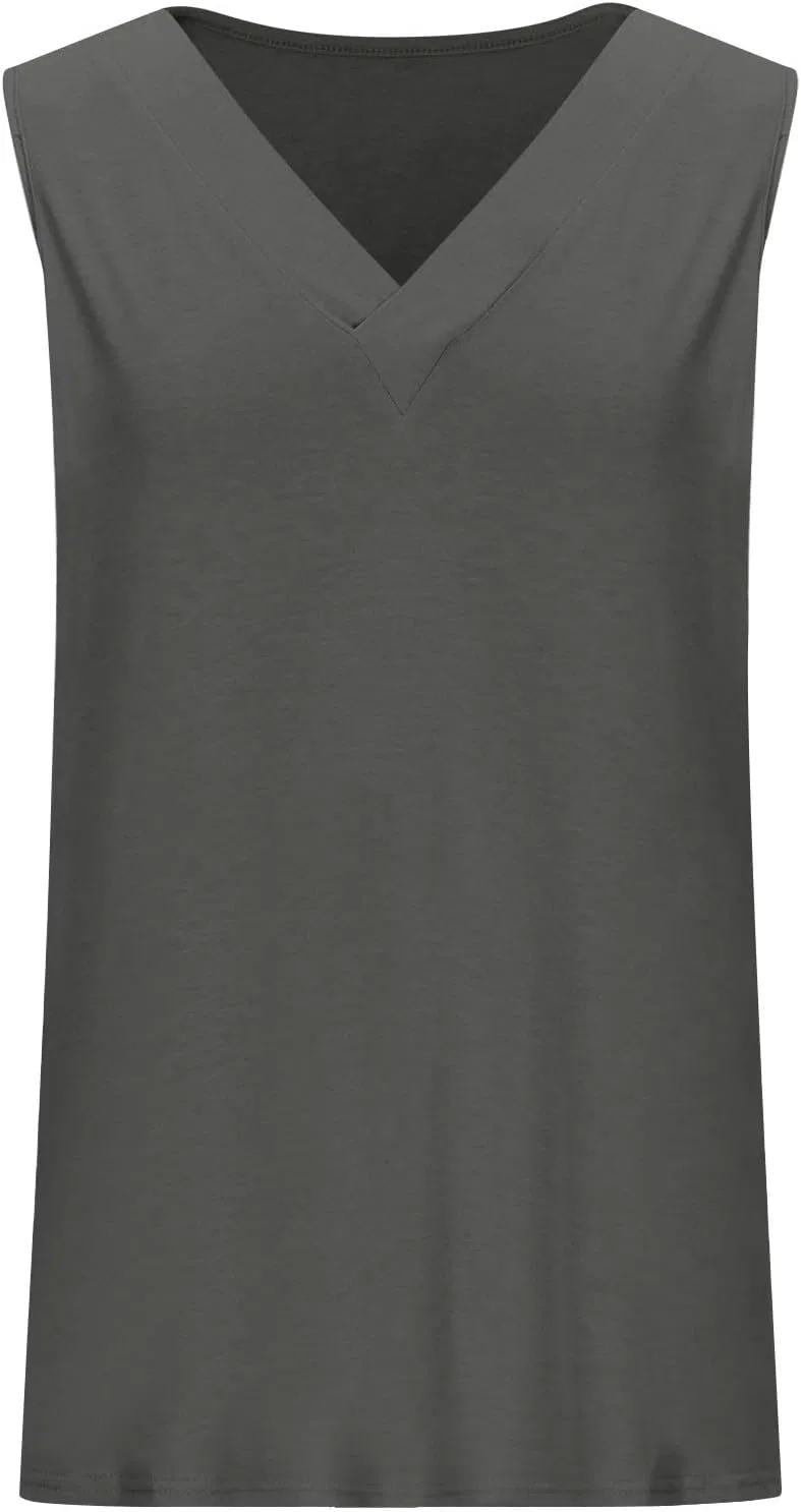 Женский топ с v-образным вырезом, короткий рукав, Polyester, серый — фото 3
