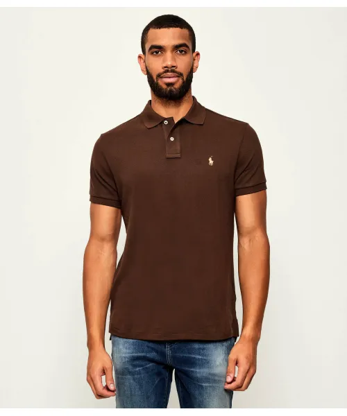

Футболка поло Slim fit Polo Ralph Lauren, коричневый