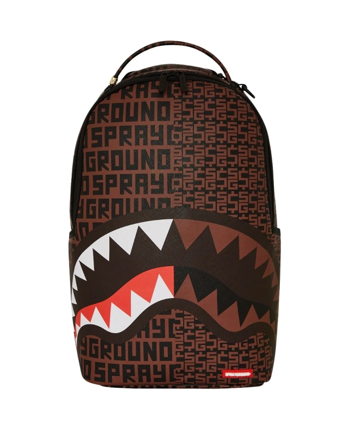 

Городской дорожный рюкзак с изображением акулы. Sprayground, коричневый