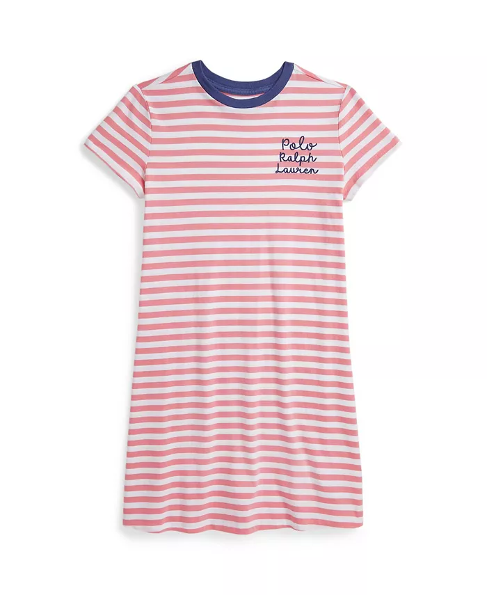 

Платье с полосками и логотипом Big Girls Polo Ralph Lauren, мультиколор