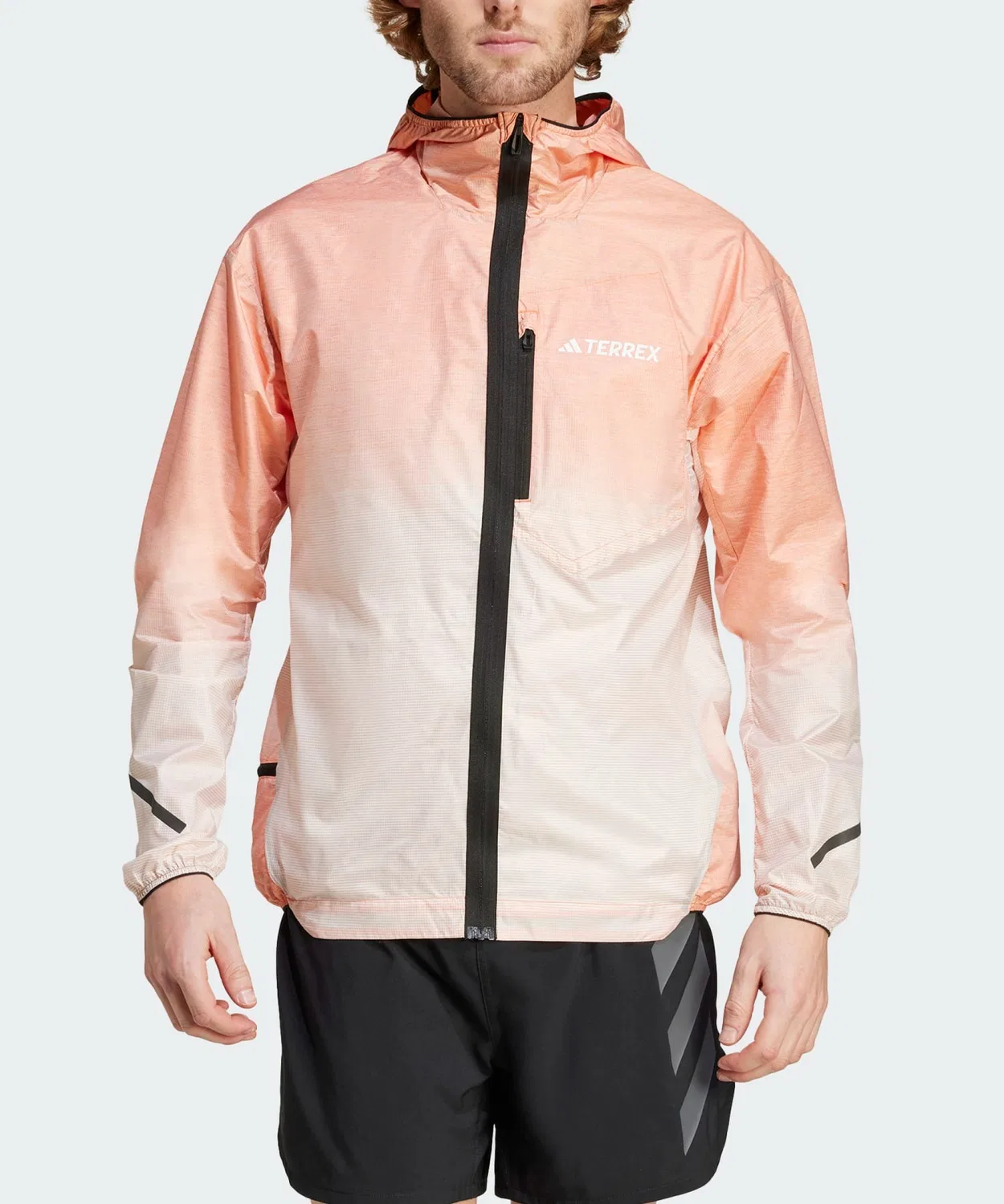 Ветрозащитная куртка для трейлраннинга Adidas Terrex Xperior Light Windweave, белый с красным