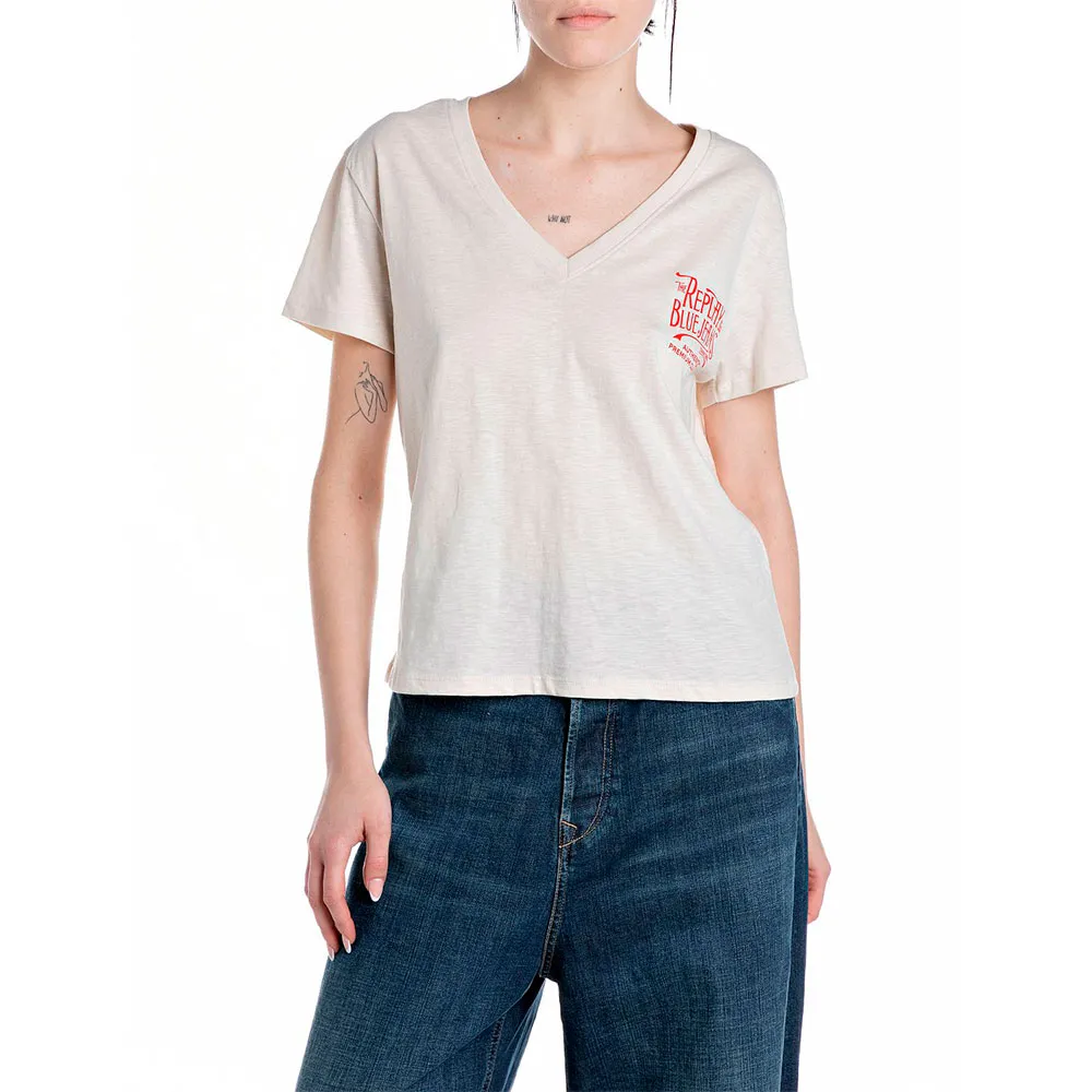 

Футболка Replay W3084D.000.22336 short sleeve v neck, белый