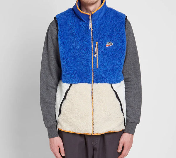 Жилет sportswear sherpa fleece gilet 'blue beige white' Nike, синий — фото 2