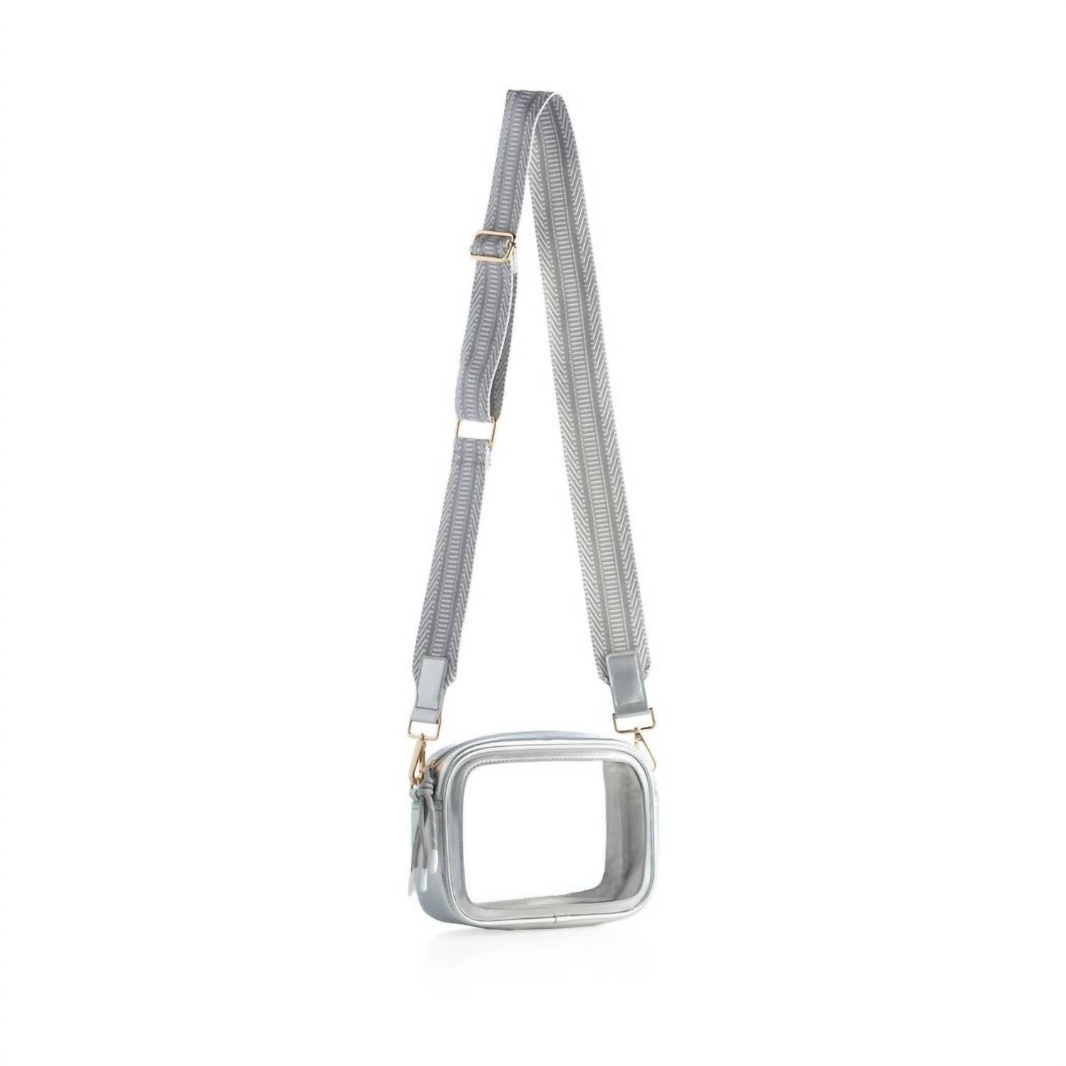 

Женская прозрачная сумка-кроссбод Spectator серебристого цвета Shiraleah