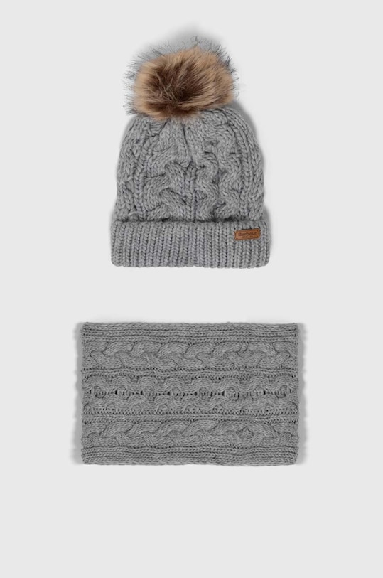 

Шапка и шарф Barbour, серый