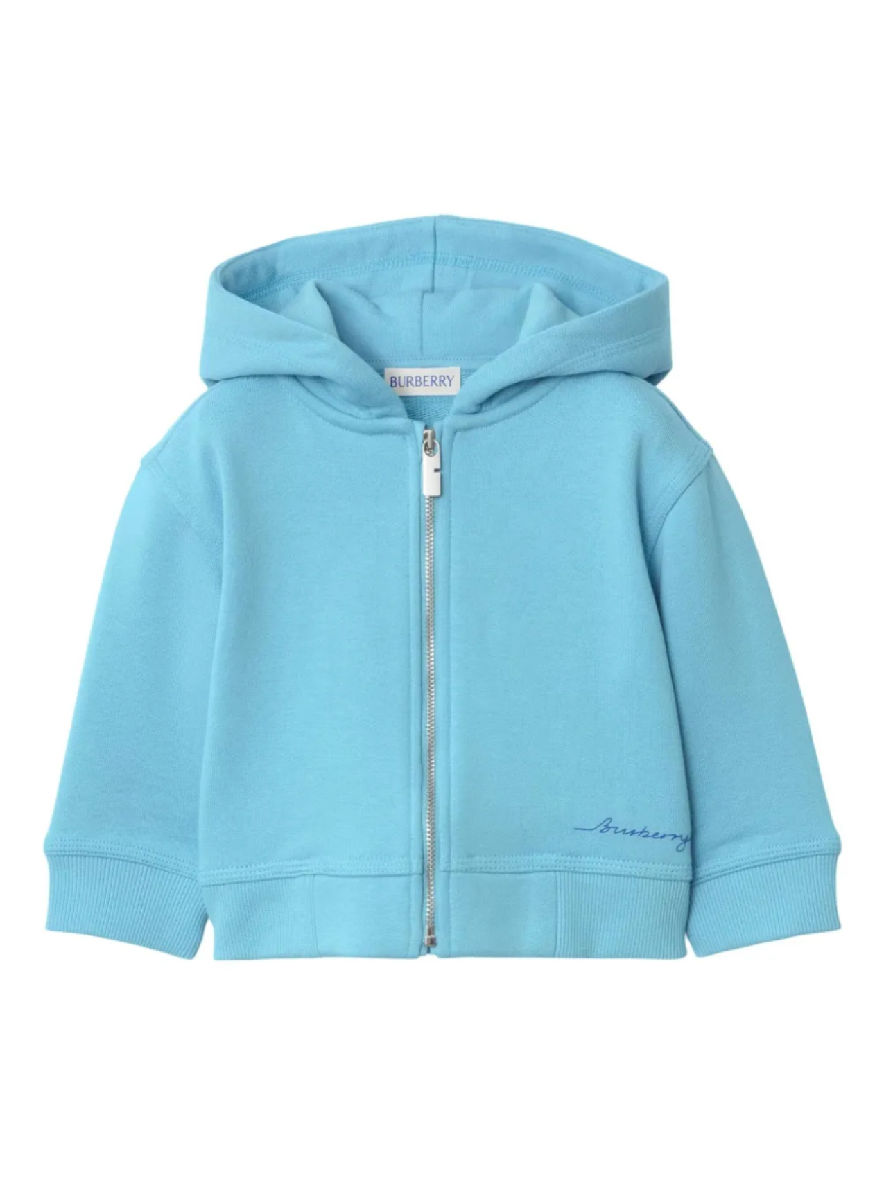 

Детская хлопковая толстовка с капюшоном на молнии Burberry Kids, синий
