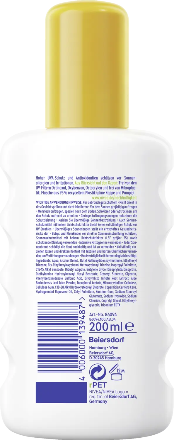 Солнцезащитный крем NIVEA SUN Sensitiv Sofort-Schutz Sonnenspray LSF 50+ — фото 2