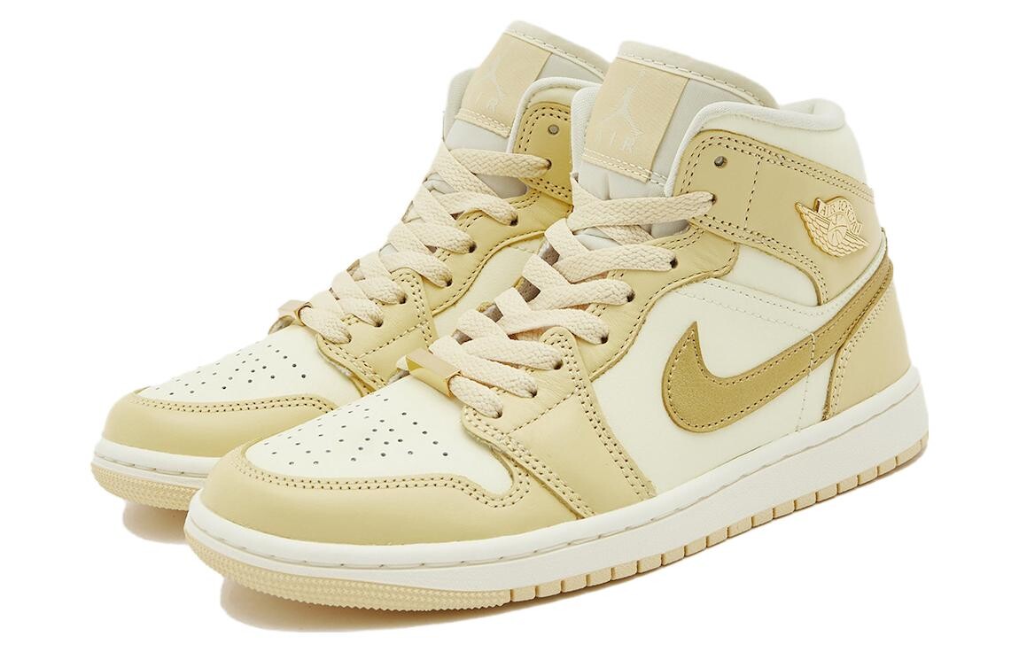 Jordan Air Jordan 1 винтажные баскетбольные кроссовки женские, Белая/Университетская кукуруза — фото 2