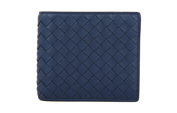 Миниатюрный унисекс-кошелёк из овчины синий Bottega Veneta — фото 2