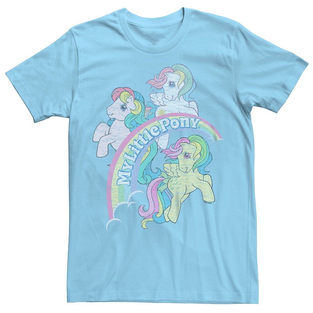 

Мужская винтажная радужная футболка My Little Pony Licensed Character, цвет Light Blue