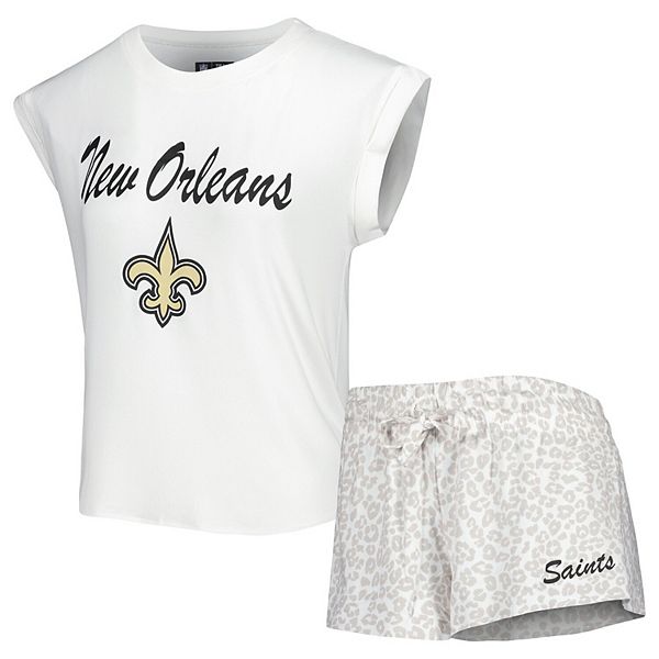 

Женский комплект для сна из трикотажа concepts sport белый/кремовый new orleans saints montana Unbranded