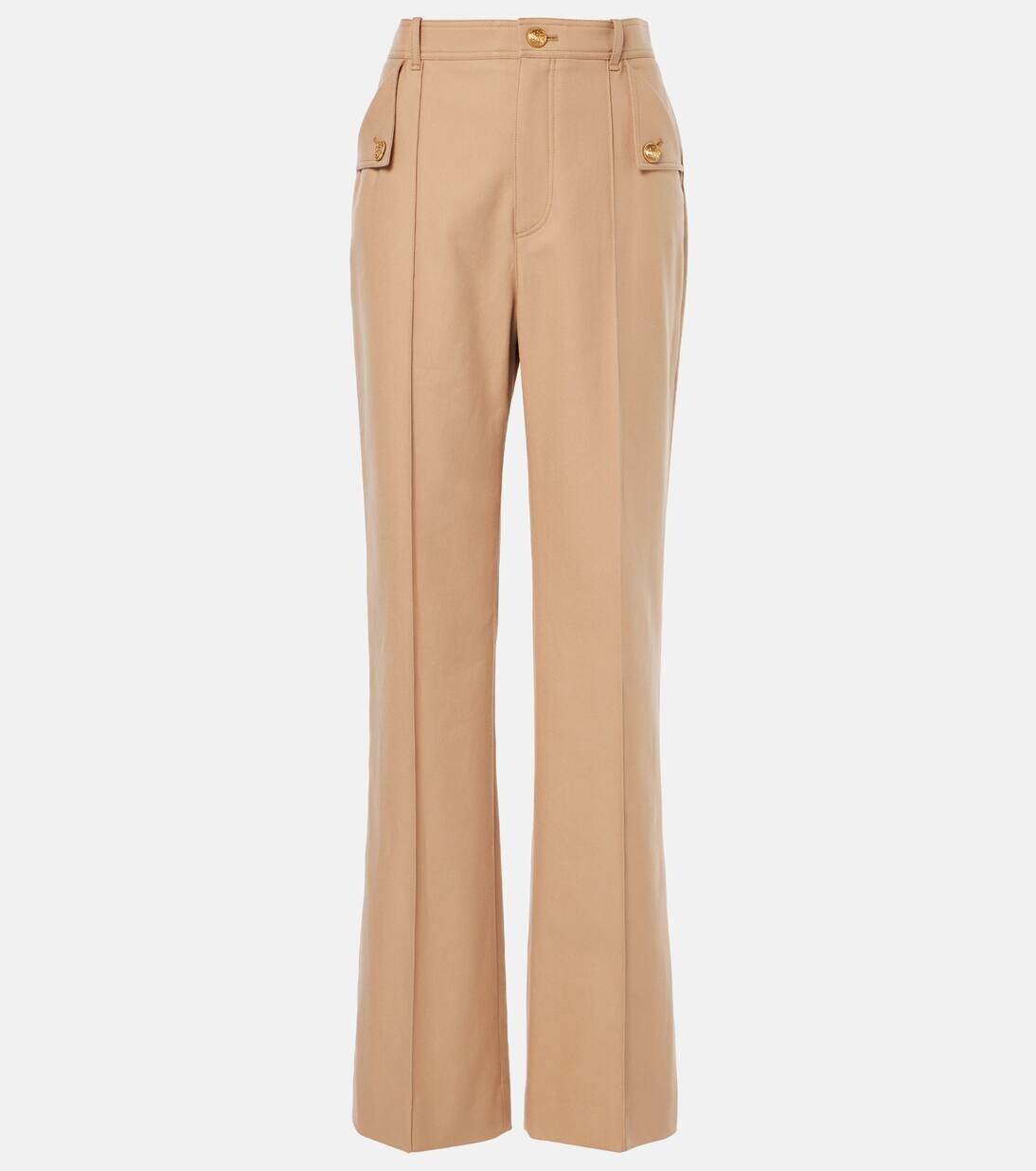 

Узкие брюки из хлопка Chloé, цвет worn brown