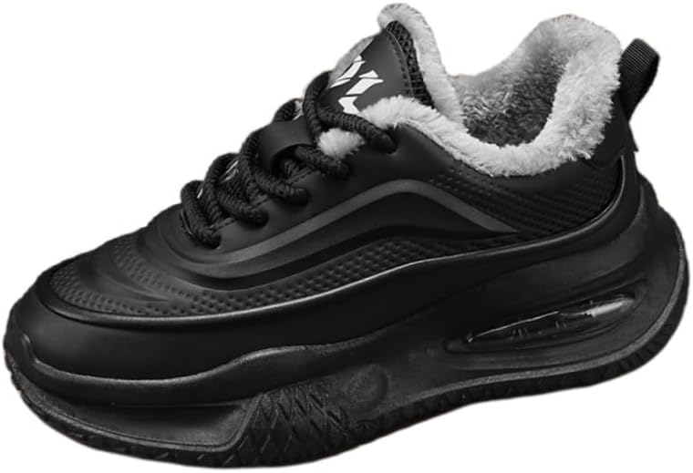 

Мужские теплые и прочные спортивные кроссовки на толстой подошве, с полиуретановым покрытием, подходят для бега, поездок на работу, учебы, осенне-зимнего сезона Fusecottc, черный