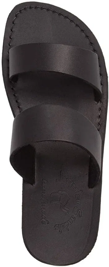 Сандалии с широким ремешком, из натуральной кожи, Aviv, Black Jerusalem Sandals — фото 3