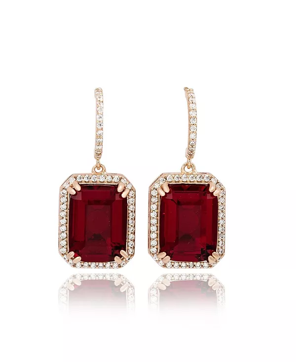 

Серьги-Гало Suzy Levian из стерлингового серебра с кубическим цирконием Suzy Levian New York, red