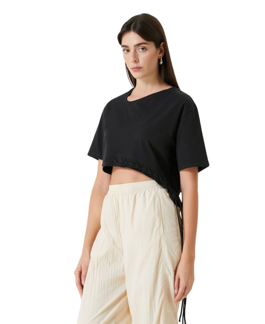 

Женская хлопковая укороченная футболка-стринги "Free Heaven" PCFG, Jet black, Черный, Женская хлопковая укороченная футболка-стринги "Free Heaven" PCFG, Jet black