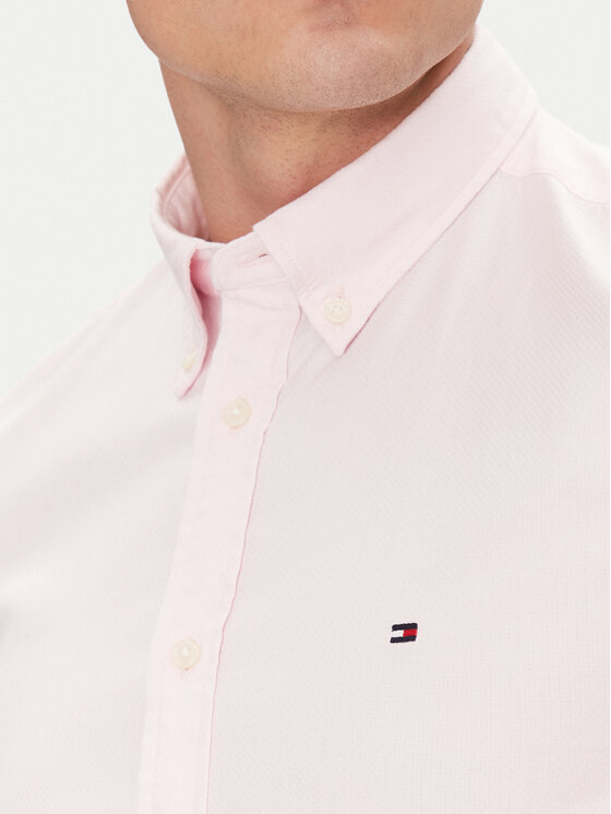 Рубашка облегающего кроя MW0MW38556 Tommy Hilfiger, розовый — фото 4