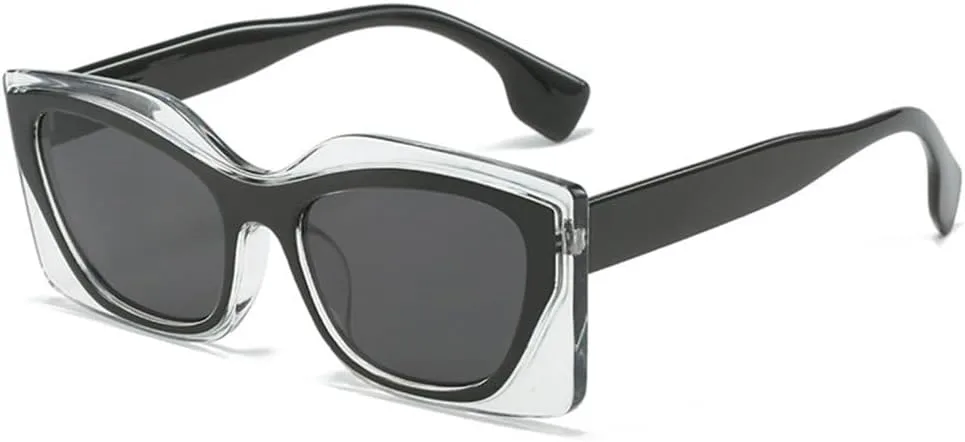 

Панк-очки неправильной формы 2027 года для женщин, модные квадратные солнцезащитные очки в стиле ретро с защитой от УФ-излучения UV400 для мужчин MTZJH, Black