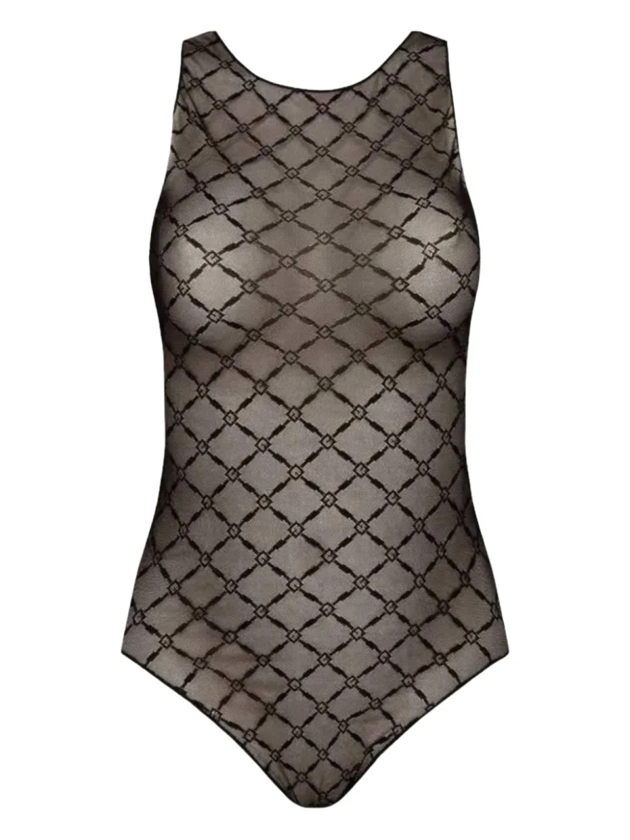 

Боди Elisabetta Franchi с геометричным узором, черный