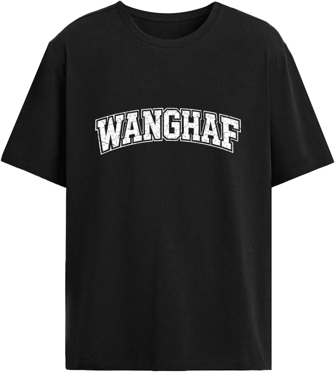 Футболка WANGHAF для женщин с винтажным принтом Generic, черный