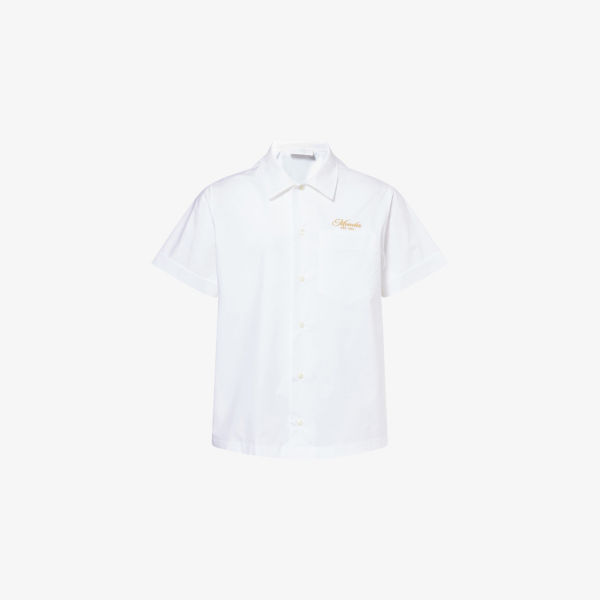 

Рубашка из хлопка с вышивкой Script Moncler, белый