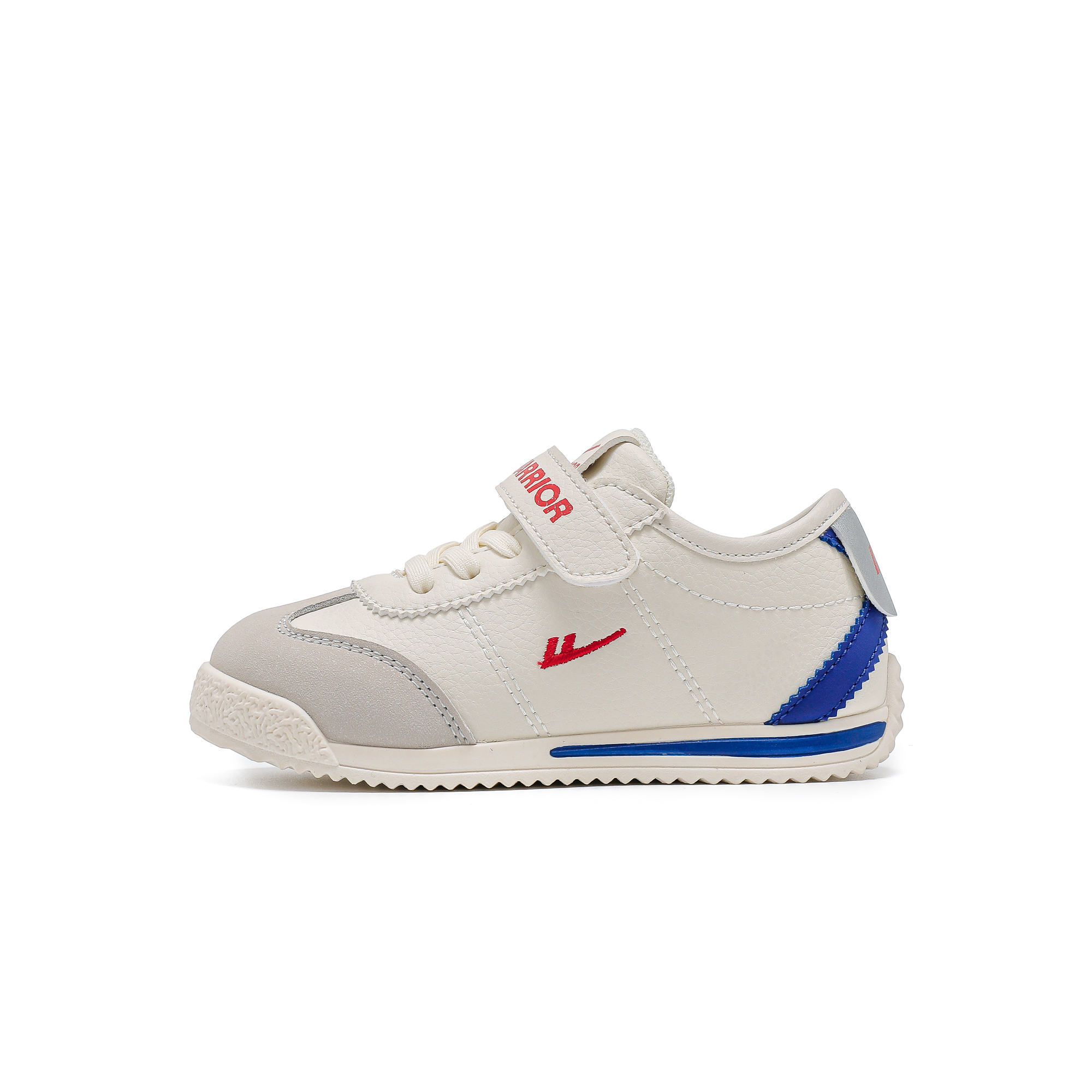 

Износостойкие, легкие, амортизирующие, дышащие, низкие, детские кроссовки для повседневной носки WARRIOR, бежевый/серый/синий