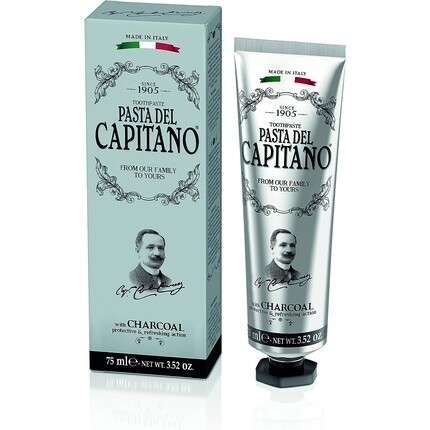 

1905 Зубная паста "Капитан" с активированным углем 75мл 500г, Pasta Del Capitano