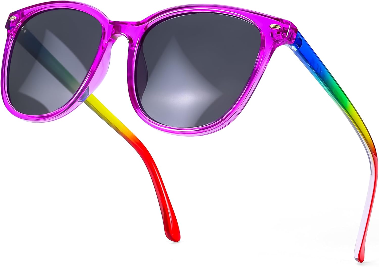 

Солнцезащитные очки SIPHEW с зеркальными поляризованными линзами для женщин - дизайнерские квадратные пляжные очки большого размера с защитой от УФ-излучения UV400, A25-purple Rainbow Grey Lens