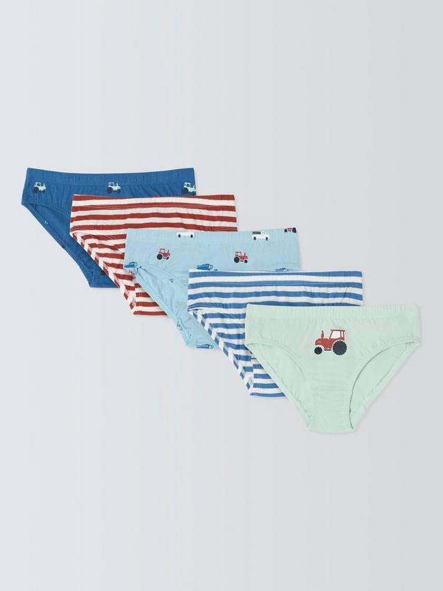 

Детские трусики с принтом трактора John Lewis, Pack of 5, Multi