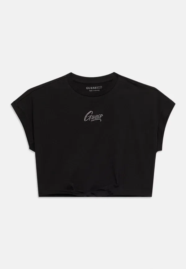 Футболка Guess Junior knot print, цвет черный — фото 3