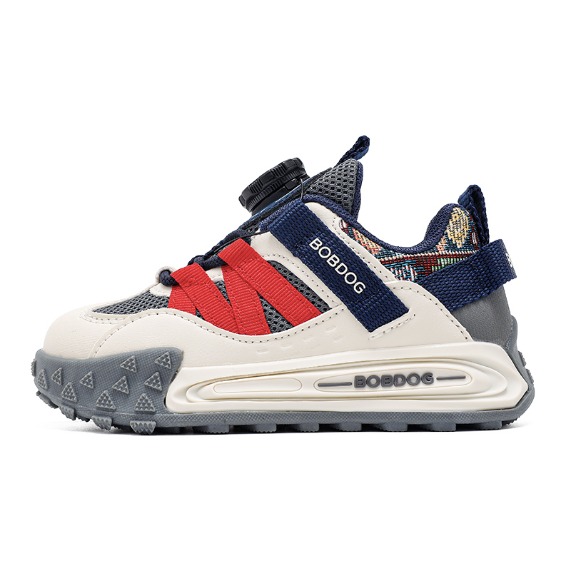 

Детские повседневные кроссовки Low top с противоскользящей подошвой, защитой от ударов, дышащие, легкие, с амортизацией и термоизоляцией BOBDOG, бежевый/navy