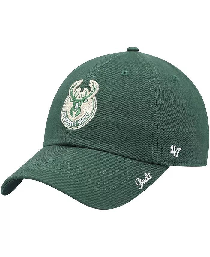 

Женская кепка Hunter Green Milwaukee Bucks Miata Clean Up Logo Adjustable '47 Brand
