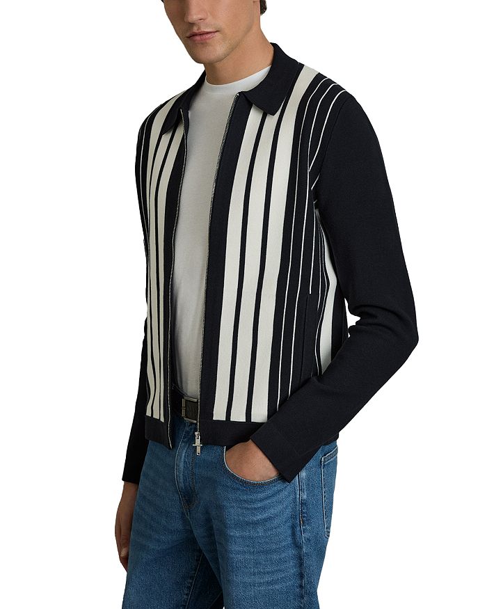 

Экологичная вязаная куртка Regular Fit с полосками REISS, синий