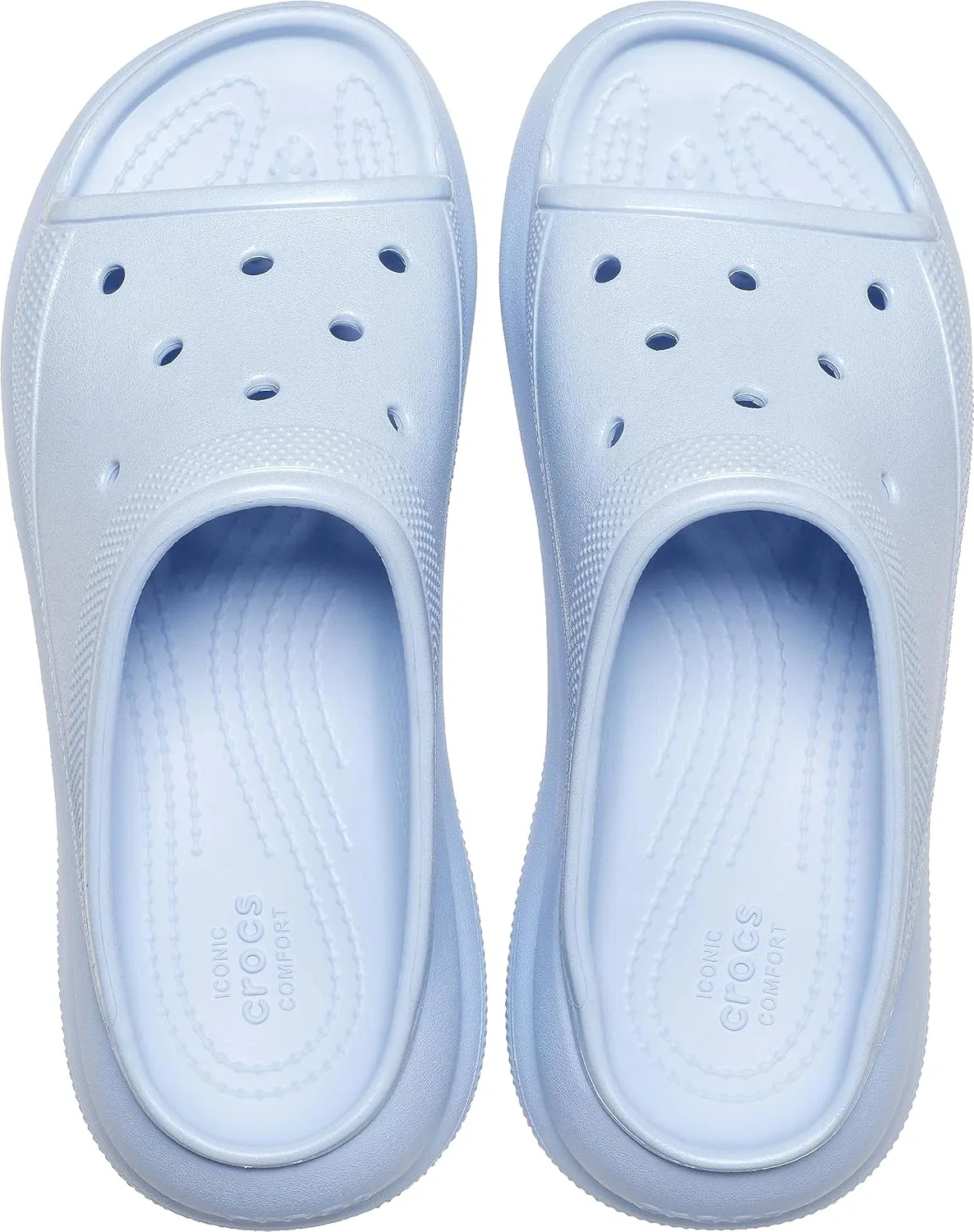 Классические сандалии на платформе Crocs унисекс для взрослых на танкетке, Blue Calcite — фото 4