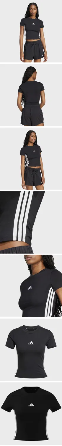 Женская футболка Essential 3S Slim Baby чёрного цвета от Adidas — фото 4