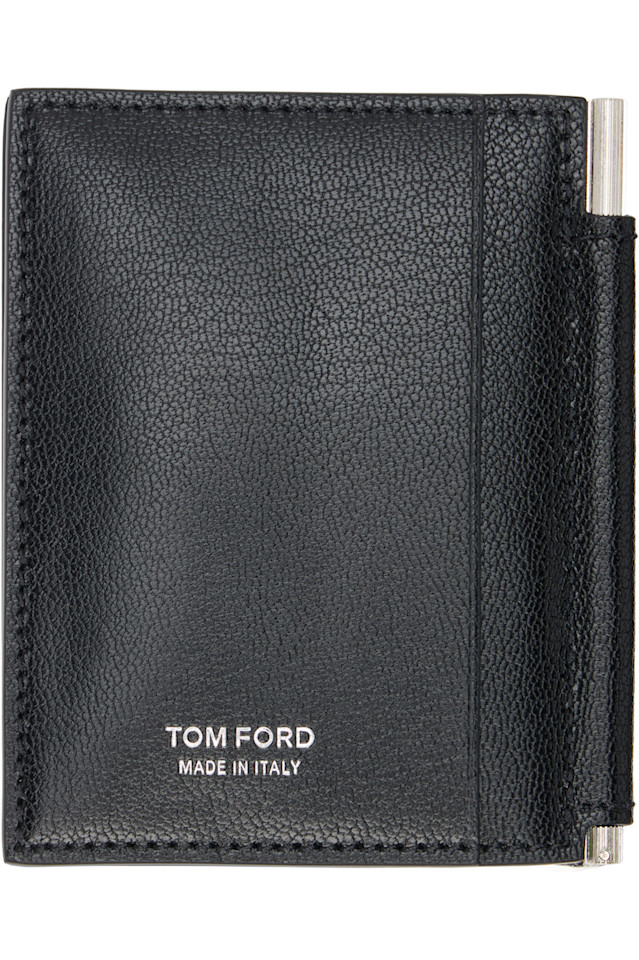 

Удлиненный зажим для денег в форме буквы Т, держатель для карт Tom Ford, черный