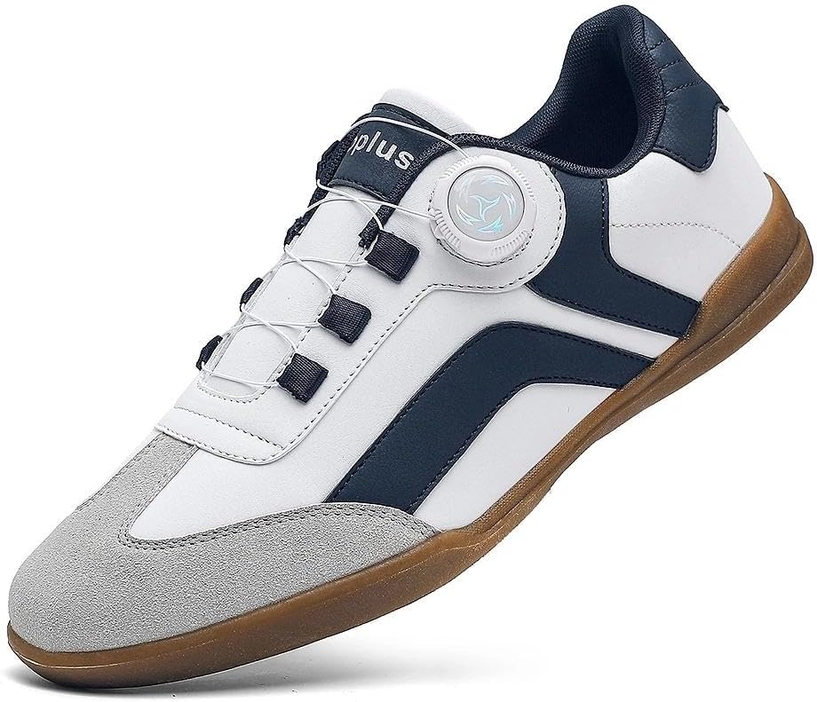 

Мужские кроссовки AoPlus с вращающейся пряжкой - удобная модная обувь для повседневной носки, белый/синий