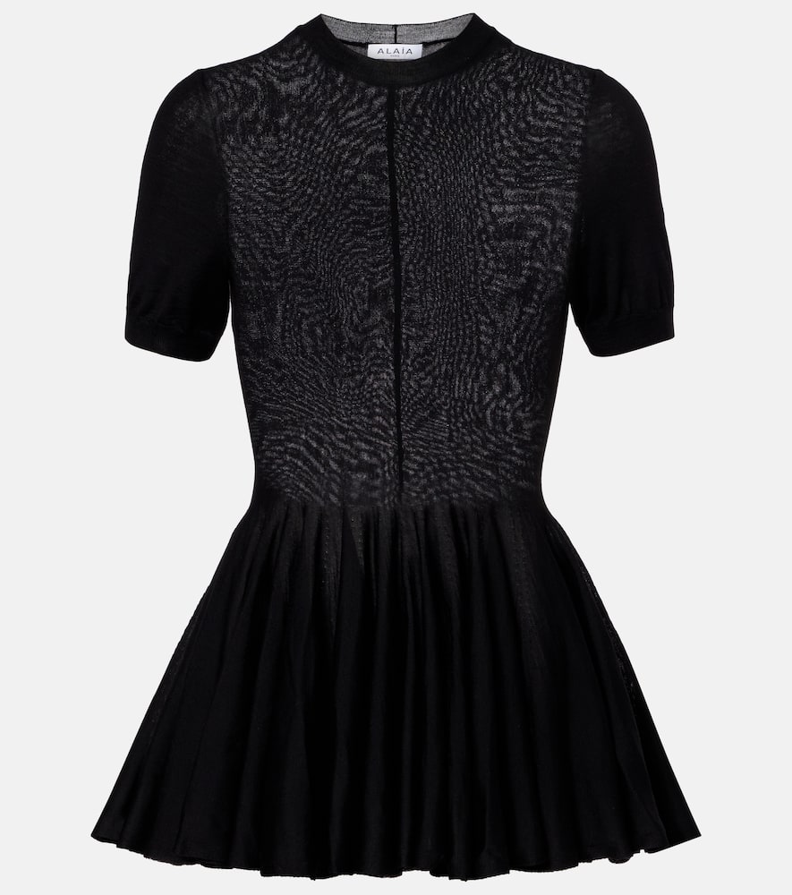 

Топ из вирджинской шерсти с баской Alaïa, Noir Alaia