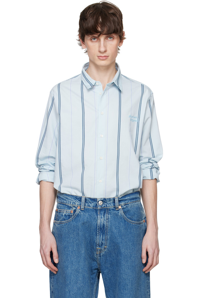 

Расслабленная рубашка Maison Kitsuné, синий
