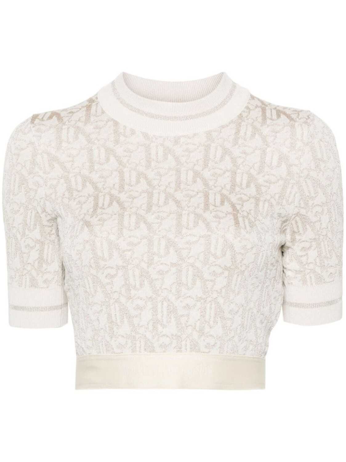 

Palm Angels жаккардовая футболка с монограммой, нейтральный цвет