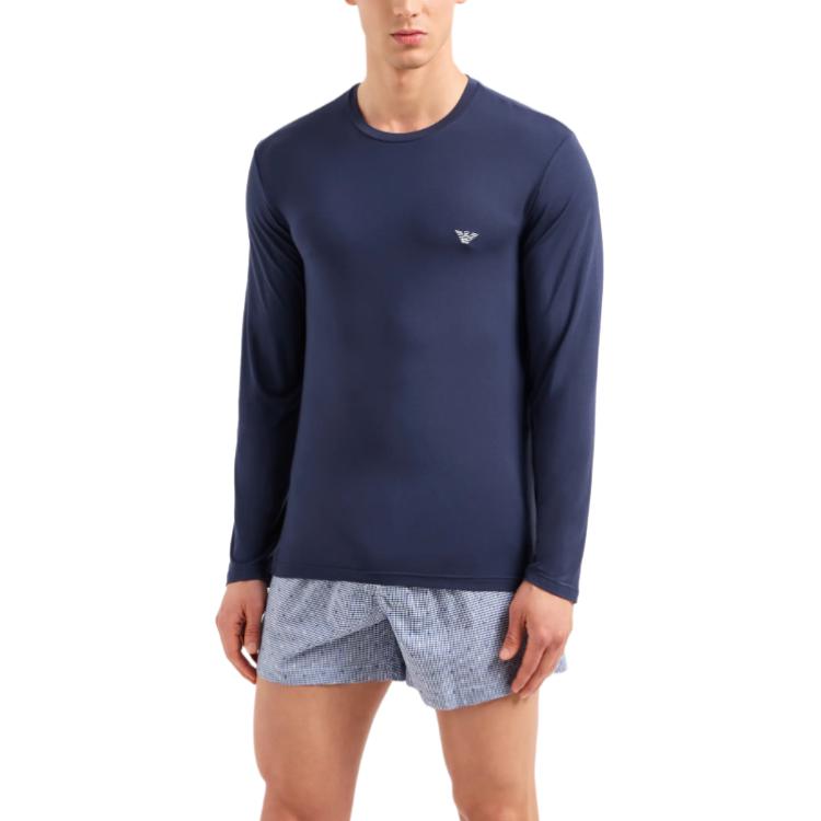 Облегающий топ для отдыха из уютного модала EMPORIO ARMANI, синий — фото 4