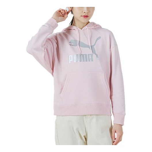 

Толстовка (WMNS) PUMA Large Logo Athleisure Casual Sports Hoodie Pink 535337-16