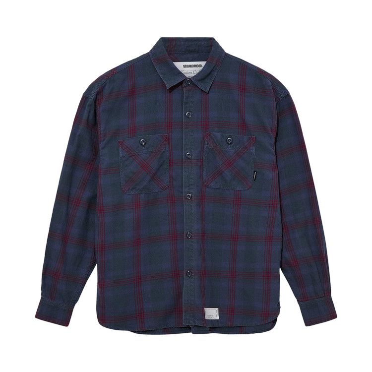 

Рубашка Neighborhood Savage Tartan Check Long-Sleeve Shirt, Navy/Purple