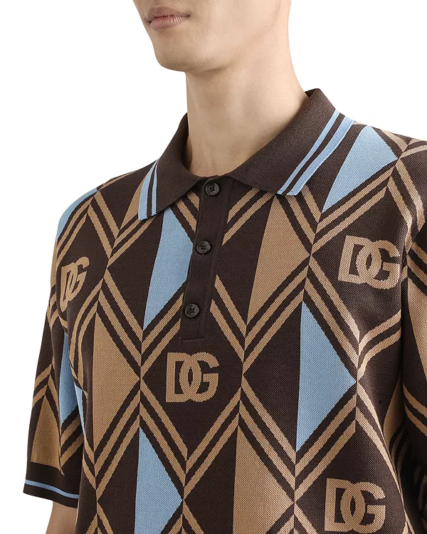 

Рубашка-Поло с коротким рукавом и принтом Dolce & Gabbana, мультиколор