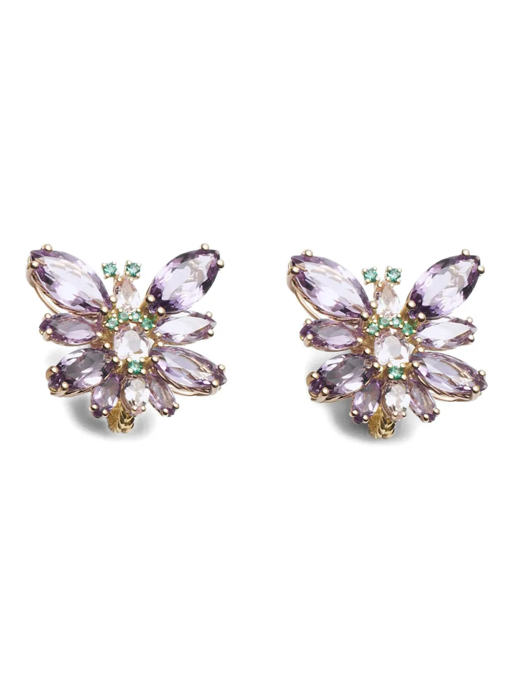 

Серьги-бабочки из 18-каратного желтого золота с несколькими камнями DOLCE & GABBANA, золотой