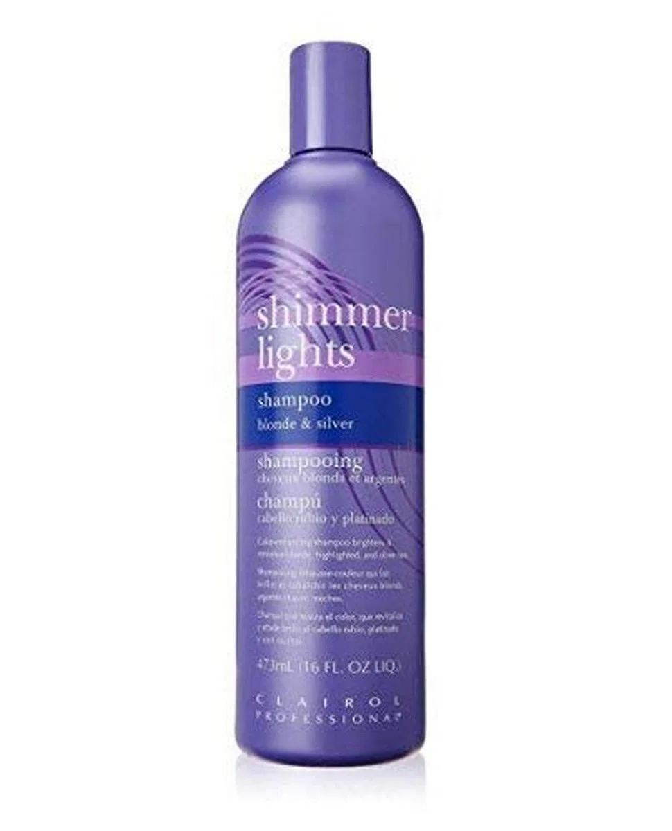Фиолетовый шампунь «Shimmer Lights» для светлых и седых волос от Clairol